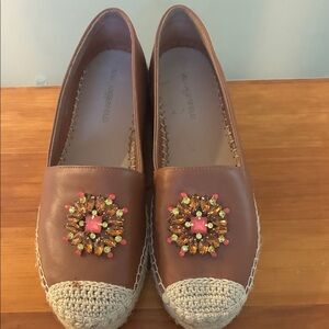 Karl Lagerfeld Tan Embellished Espadrilles